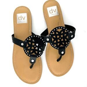 Dolce Vita Gotie Black Vegan Leather Sandal NWOB Size 6.5